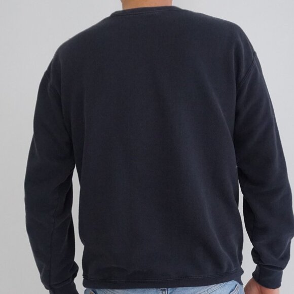 Vintage '90S Fruit Of The Loom Navy Cotton Blank Crewneck Sweater Medium - Picture 2 of 8